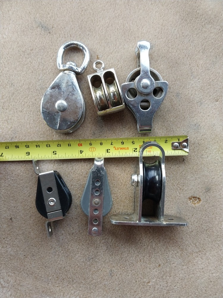 6 small marine pulleys