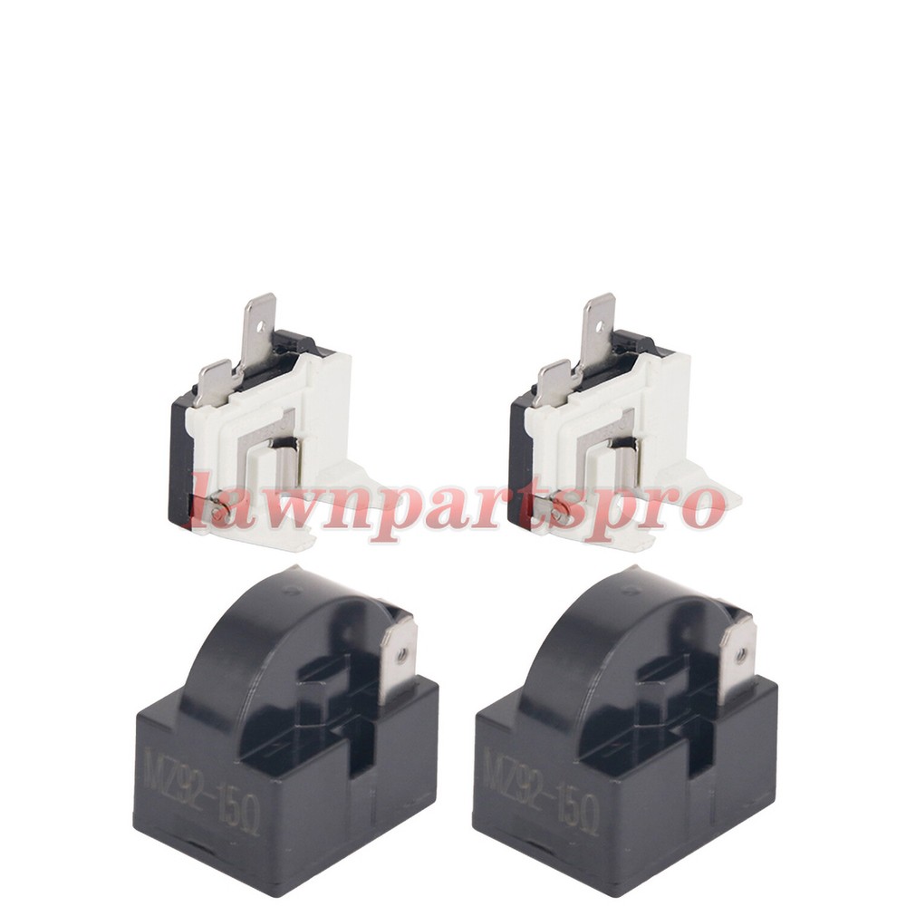 2x Refrigerator PTC Starter Relay Replace 2 Pins Compressor Overload Protector
