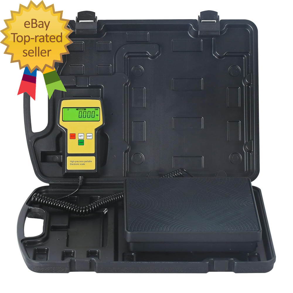 220LBS Electronic Digital Refrigerant Charging Weight Scale with Portable Case