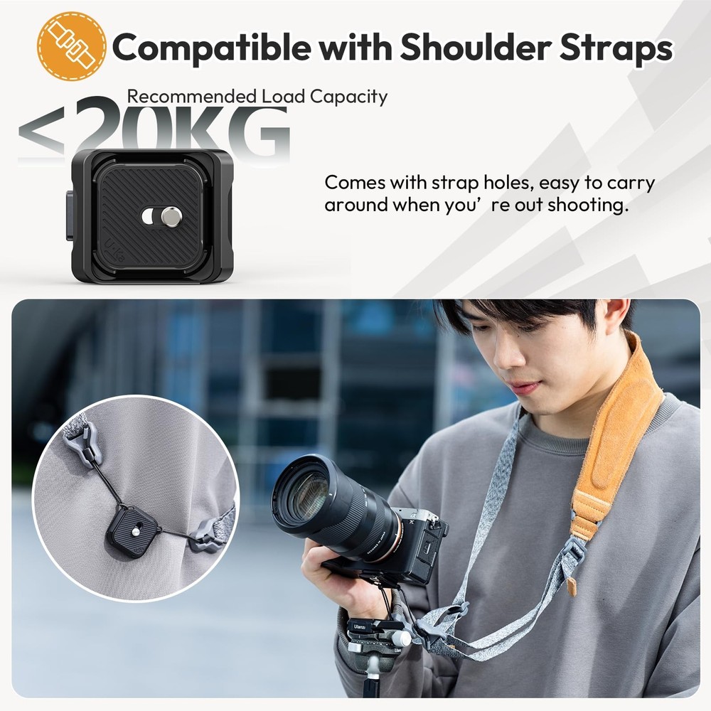 ULANZI UKA01 Camera Quick Release Plate, Tripod Mount Adapter Black