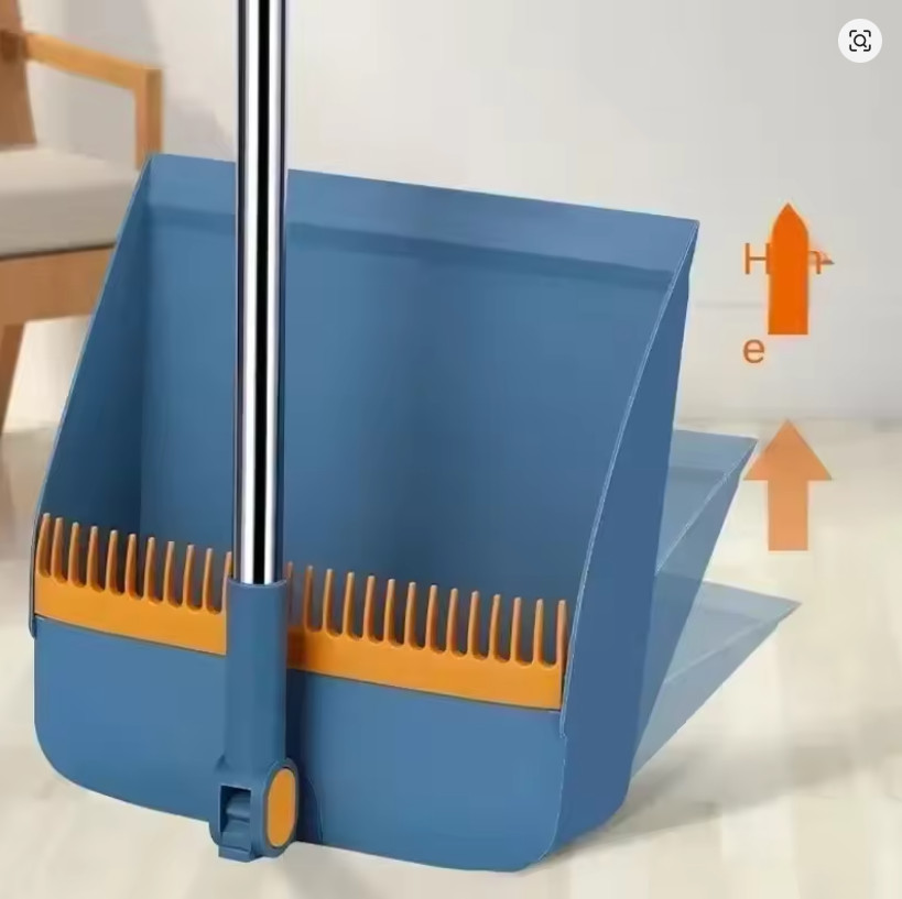 Broom and Dustpan Set Foldable Long Handle Easy Sweep Cleaning Kit