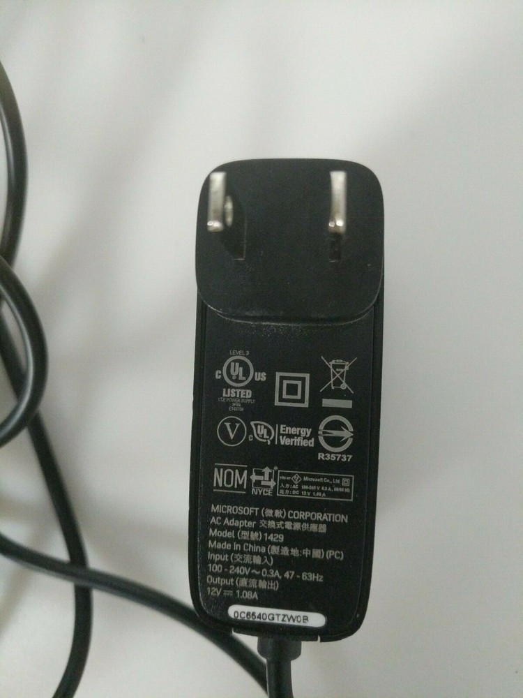 MICROSOFT AC ADAPTER 1429 12V 1.08A