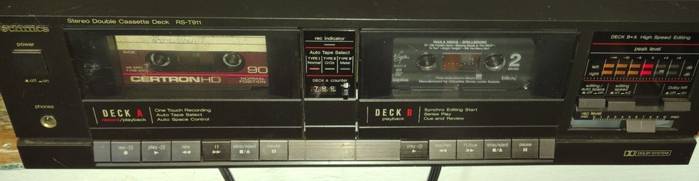 TECHNICS RS-T911 Stereo Double Cassette Deck Recorder Tested Working