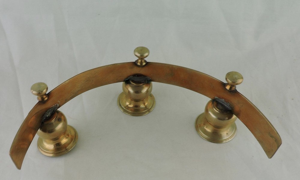 MID CENTURY MODERN DANISH STYLE BLASS THREE ARM CANDLESTICK HOLDER