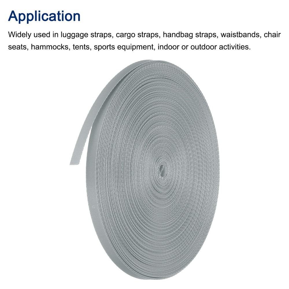 Nylon Webbing Strap Flat 3/8" 50 Yards Shadow Grey for DIY Backpack Luggage-rack