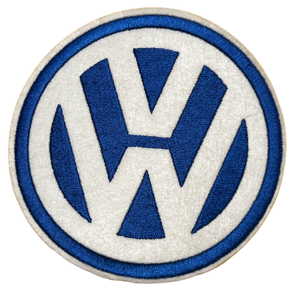 VW Embroidered Iron-on Logo Patch - Multiple Sizes Available