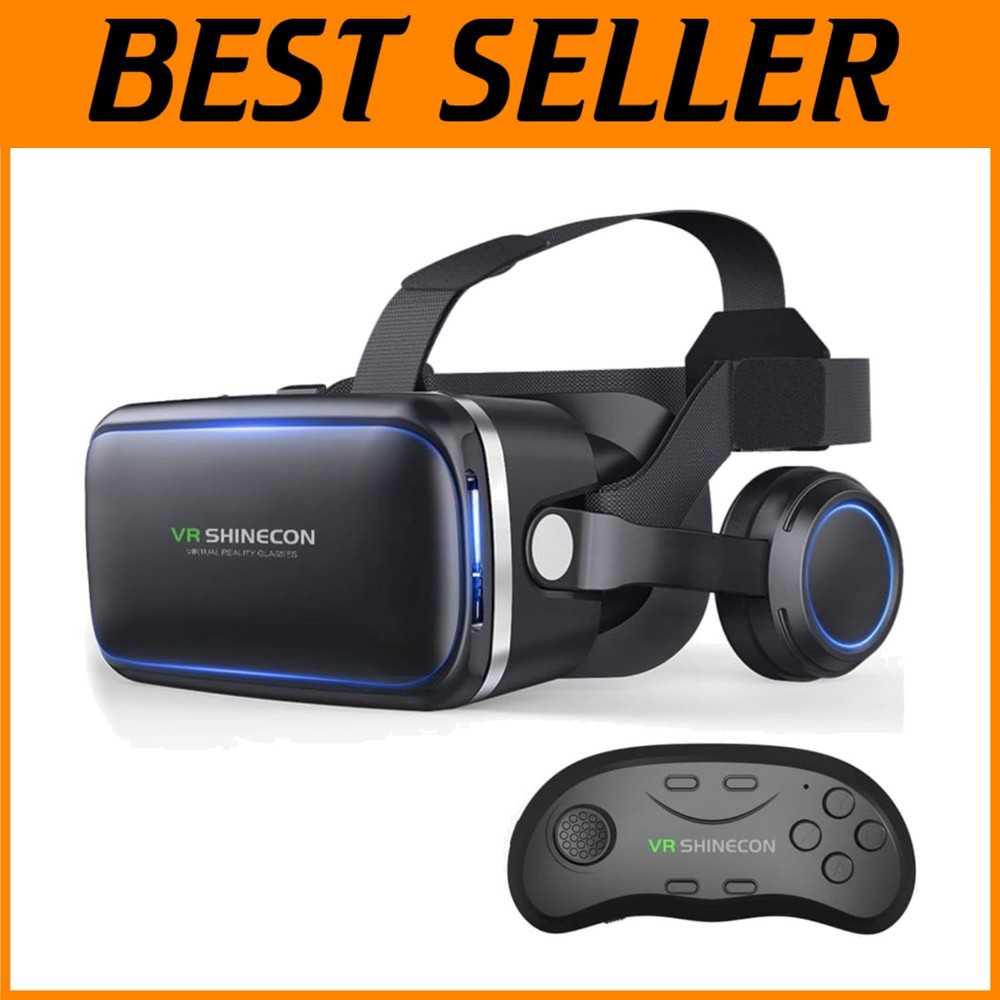 Immersive VR Headset with Remote - iPhone/Android Compatible