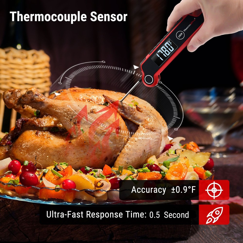 ThermoPro TP620 Instant Read Thermometer + TM021 Visual Timer Bundle Kitchen Set