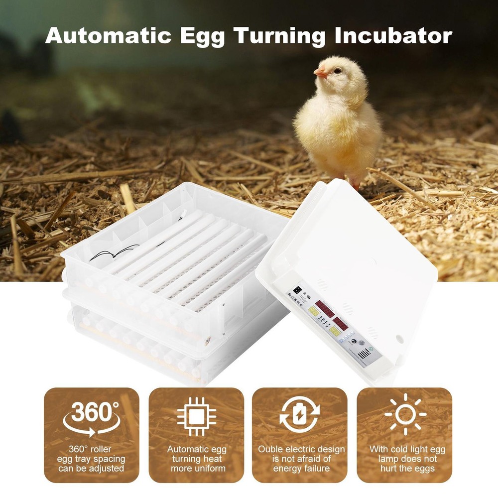 120 Eggs Incubator Automatic Digital Chicken Egg Hatcher Temperature Control