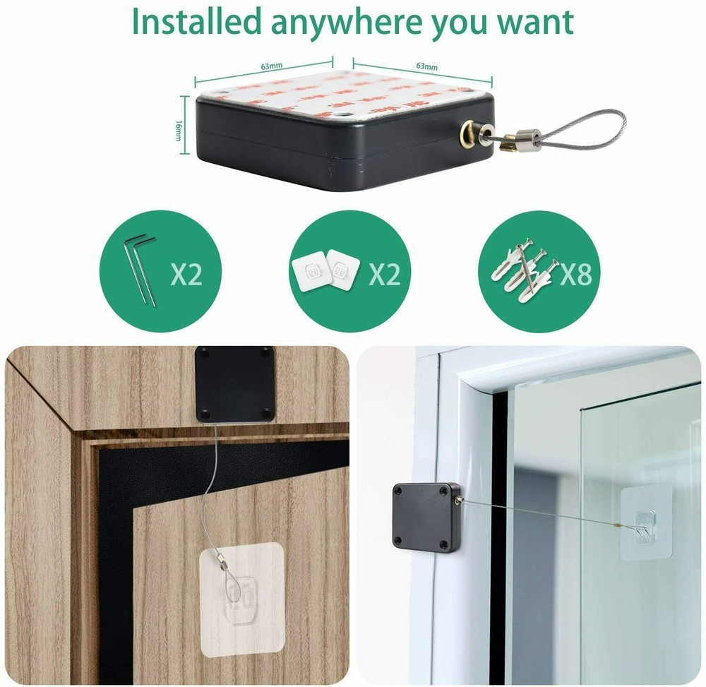 2Pcs Multifunctional Punch-Free With Drawstring Automatic Sensor Door Closer