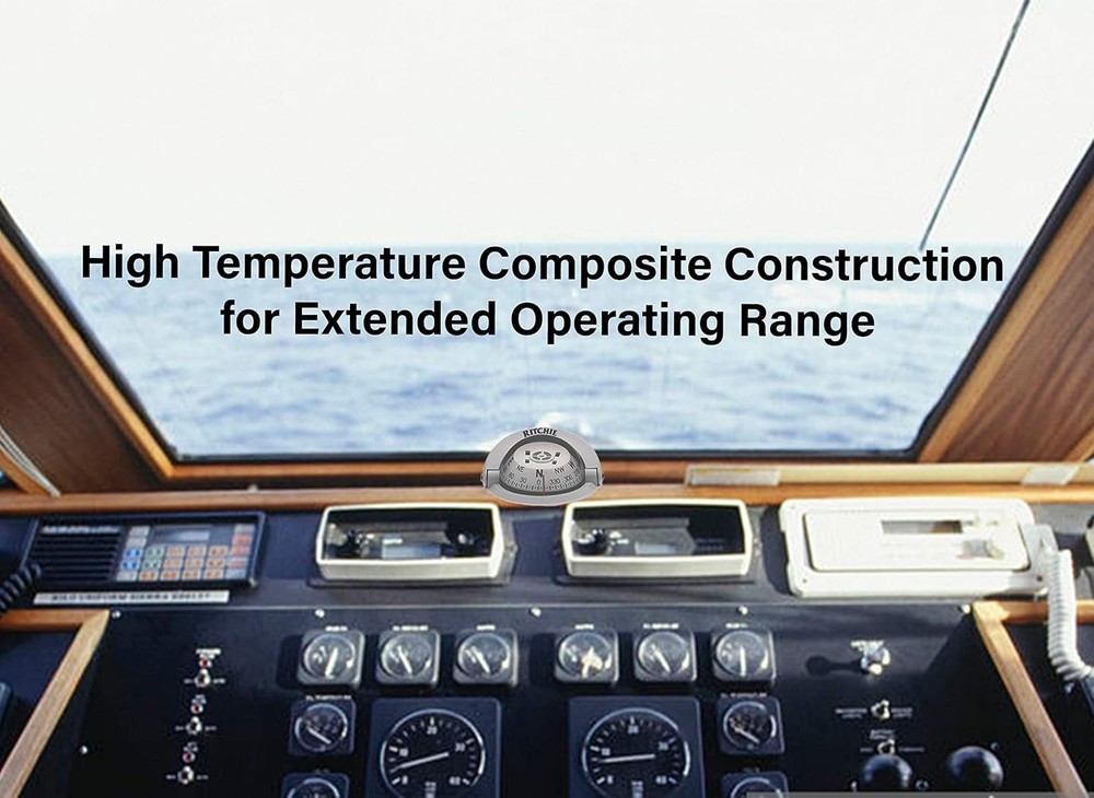 Compact Marine Compass, Surface Mount, with Comprehensive Owner's Documentation