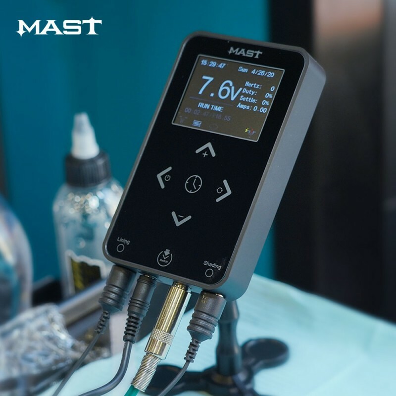 Mast Touch Tattoo Power Supply Dual Connect OLED Screen 3.42A Start-up Function