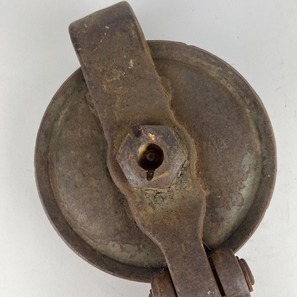 Antique Snatch Block Pulley with Swing Away Hook 21"