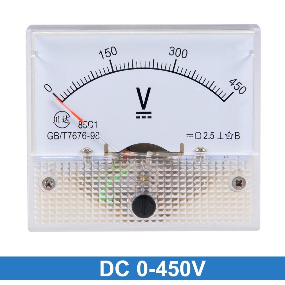 DC 0-450V Analog Panel Voltage Gauge Volt Meter 85C1 2.5% Error Margin