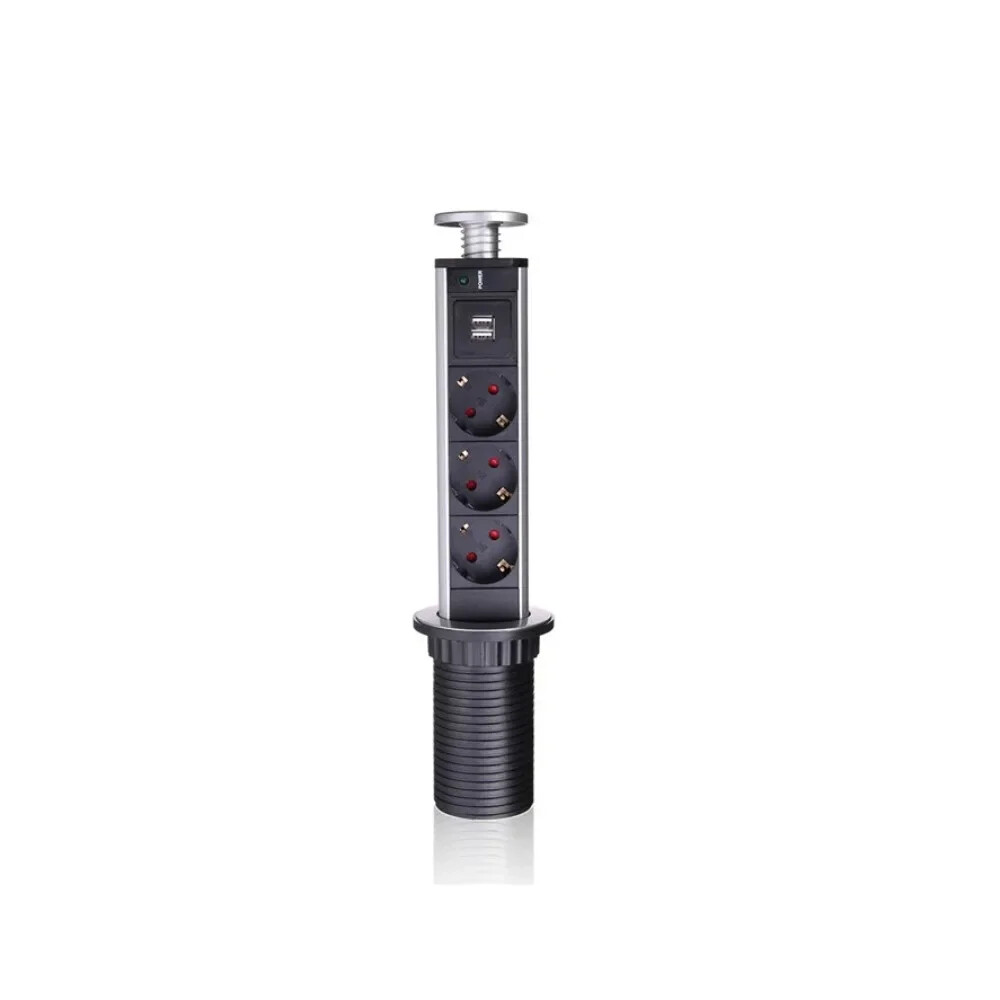 Melery Vertical EU Power Outlet Kitchen Pop Up Power Tabletop 2USB Type-C Socket