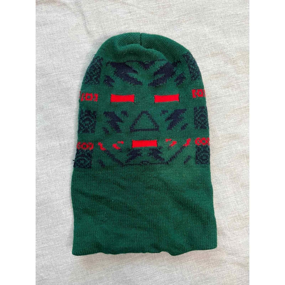 Vintage Green Red and Blue Pattern Ski Mask