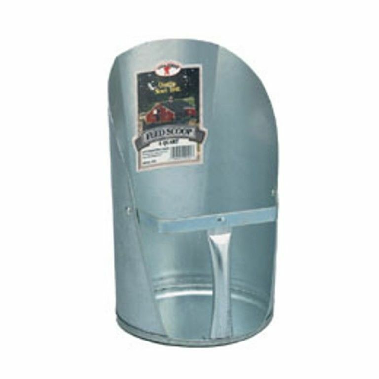 Feed Scoop Galvanized Riveted Handle Feed Horse Cattle Goat Stable Barn 4 Quart