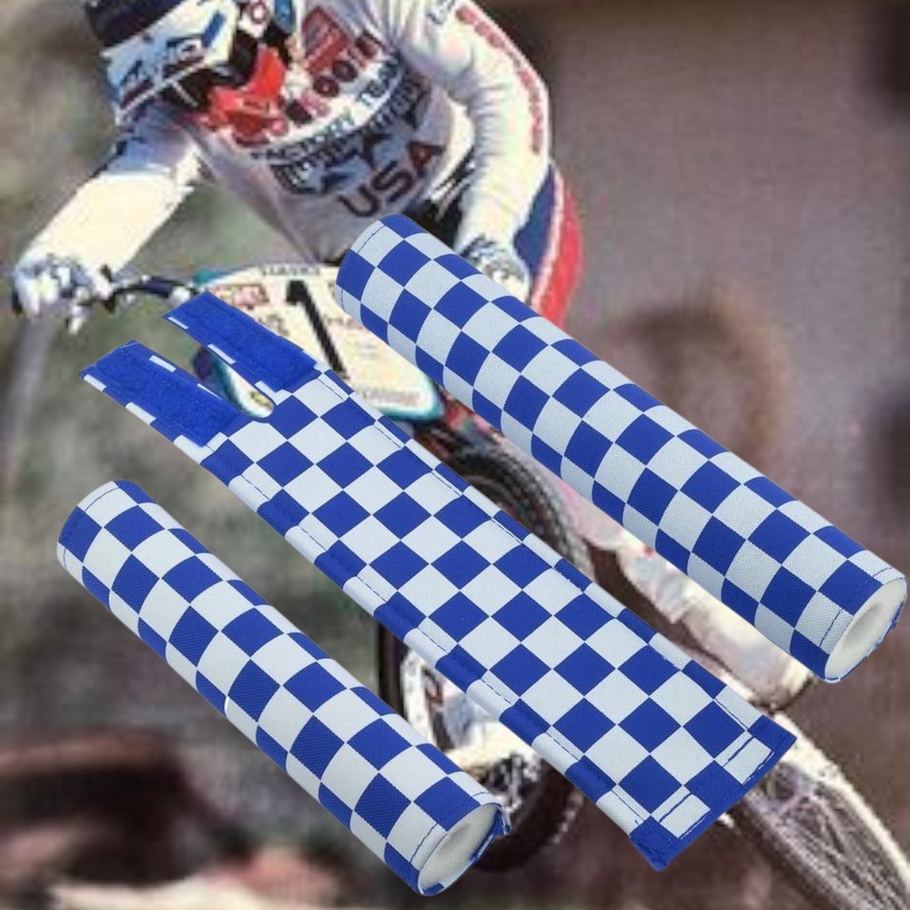 Classic BMX Checker Pad Set (Blue/White)
