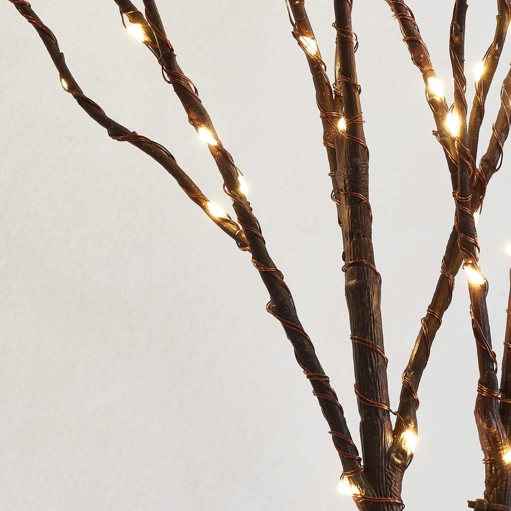 Lighted Brown Willow Branches 32IN 100 with Timer Battery Operated, Tree Bran...