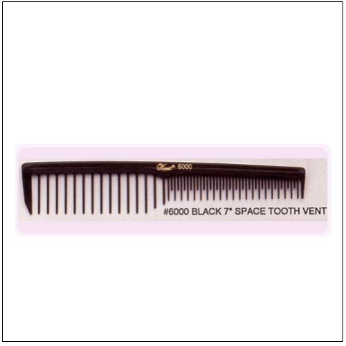 Krest 6000 Black 7" Space Tooth Vent Comb 6000 Krest (ONE COMB)