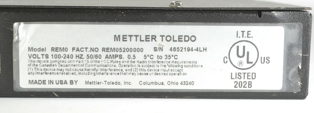 Mettler Toledo REM0 REM05200000 Tested