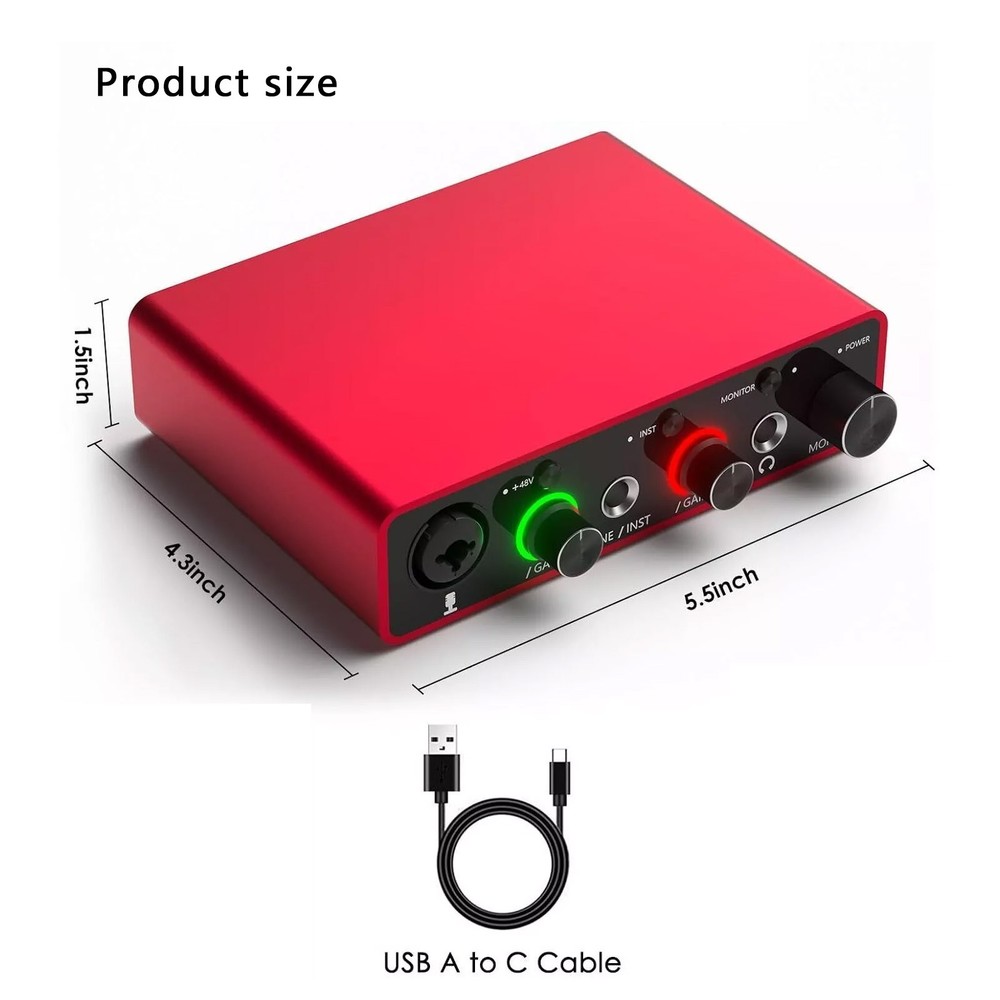 Gen USB Audio Interface with USB-C&Phantom Power (3rd Generation)
