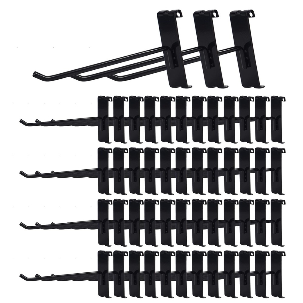 50 PC 6 inch Black Heavy Duty Gridwall Hooks for Grid Wall Panel Display