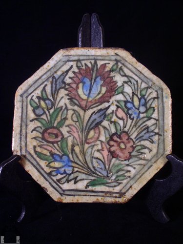 Rare Antique Octagonal Persian Islamic Tile