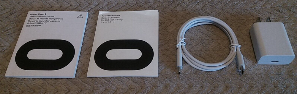 Meta Oculus Quest 2 Safety & Warranty Guide, Reference Guide, and Charger