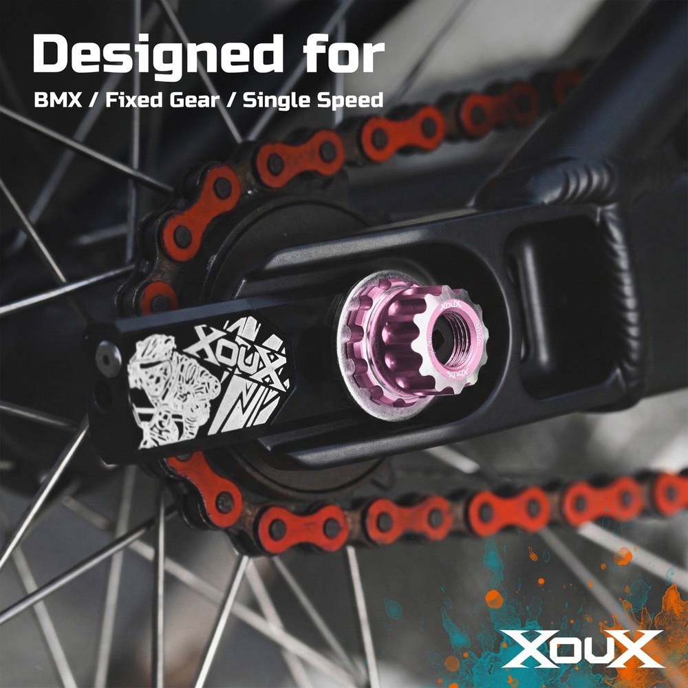 XOUX AX-A BMX Axle Nuts 10MM, Pink