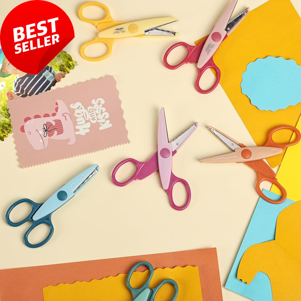 Decorative Craft Scissors 6 Pack Zig Zag Pattern Scrapbooking Fancy Edges