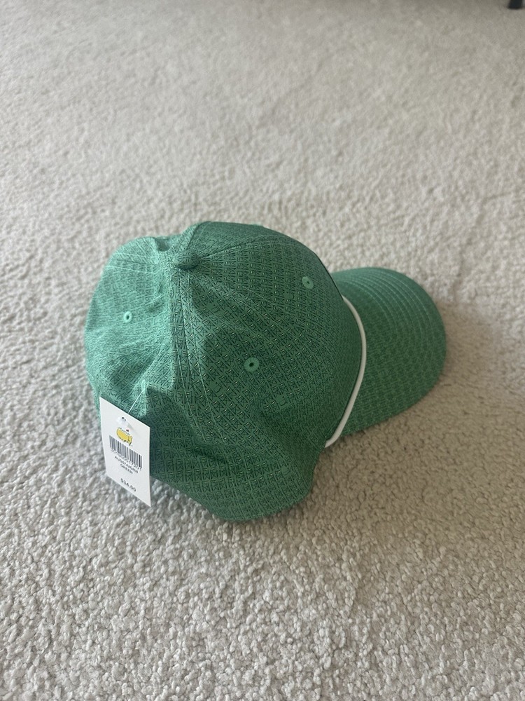 Masters Green Adjustable Mesh Golf Hat with Logo Embroidered