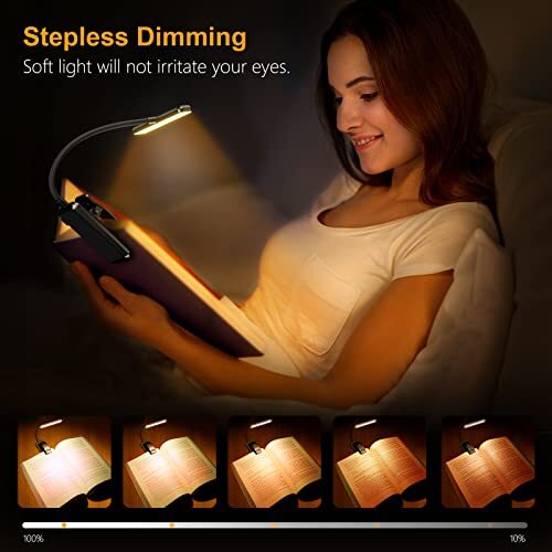 Gritin 19 LED Rechargeable Book Light for Reading in Bed with Memory Function...