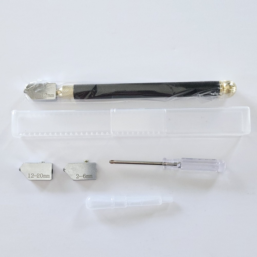Glass Cutter Kit Sharp Carbide Tile Mirror Cutting Tool with Replacement 2-20mm