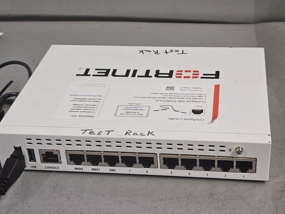 Fortinet Fortigate-60E Network Security Firewall Initialized FG-60E w/Adapter