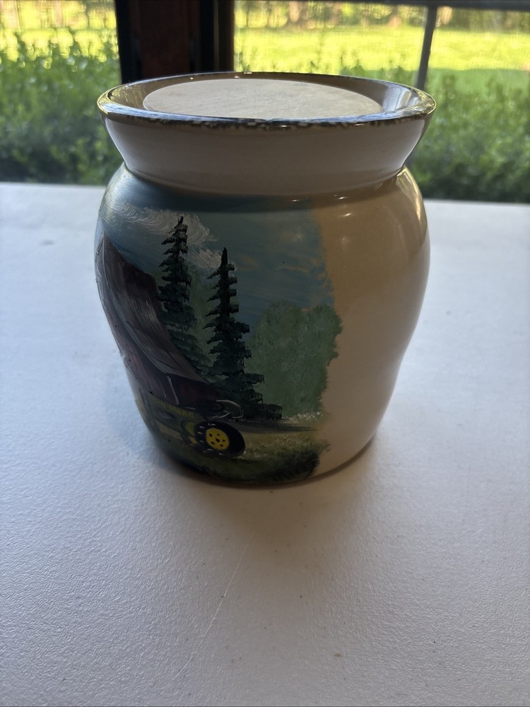 Hand Painted John Deere Canister Ceramic