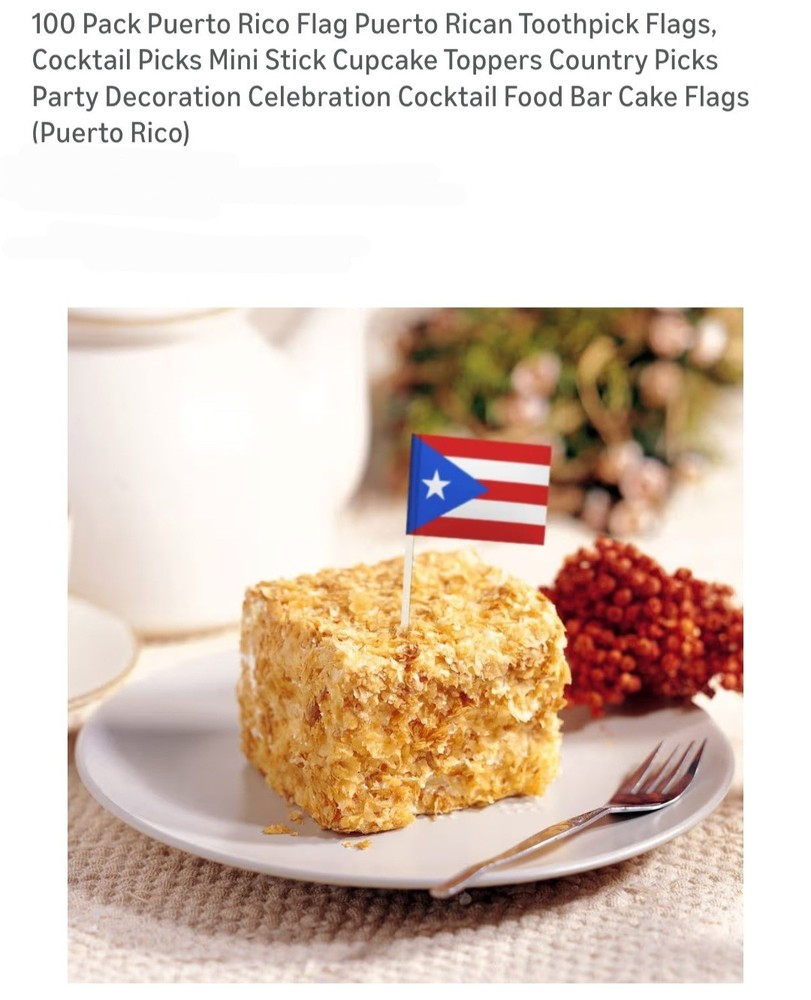 100 Pack Puerto Rico Toothpick Flags.