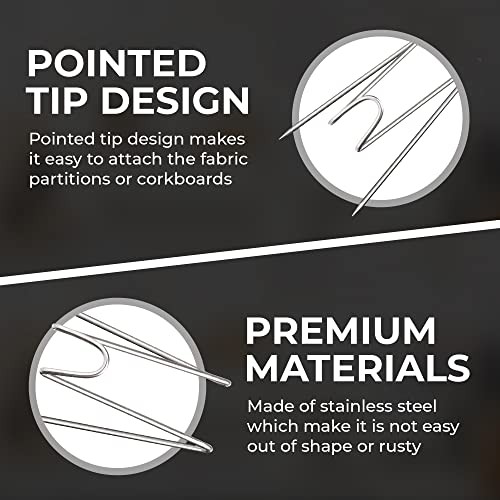 50Pcs Cubicle Hooks - Fabric Panel Wall Hooks with Clear Storage Box for