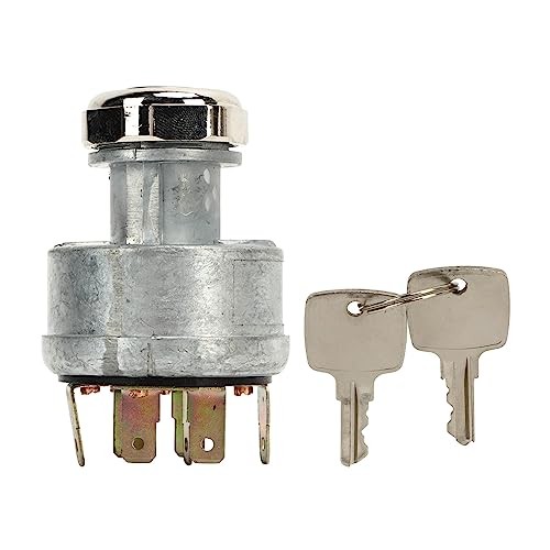 AR58126 Ignition Switch, Universal Replacement Ignition Switch with 2 Keys,