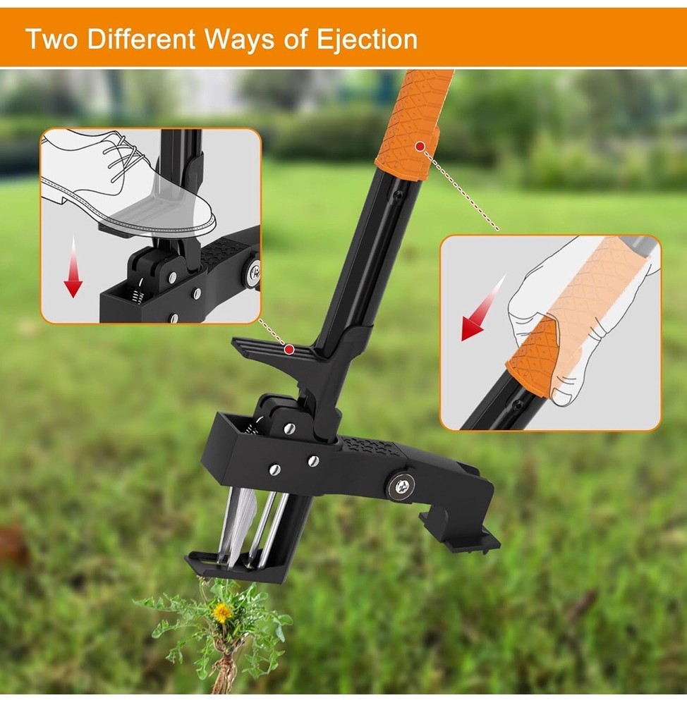 Brewin Weed Puller Tool, Fully Stand Up Weeding Tool with 4 Claws - Zero Bending