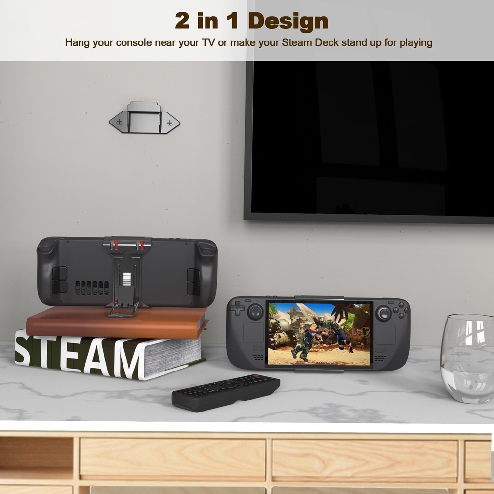Foldable Console Desktop Back Holder Wall-Mounted Storage Bracket For Steam Deck