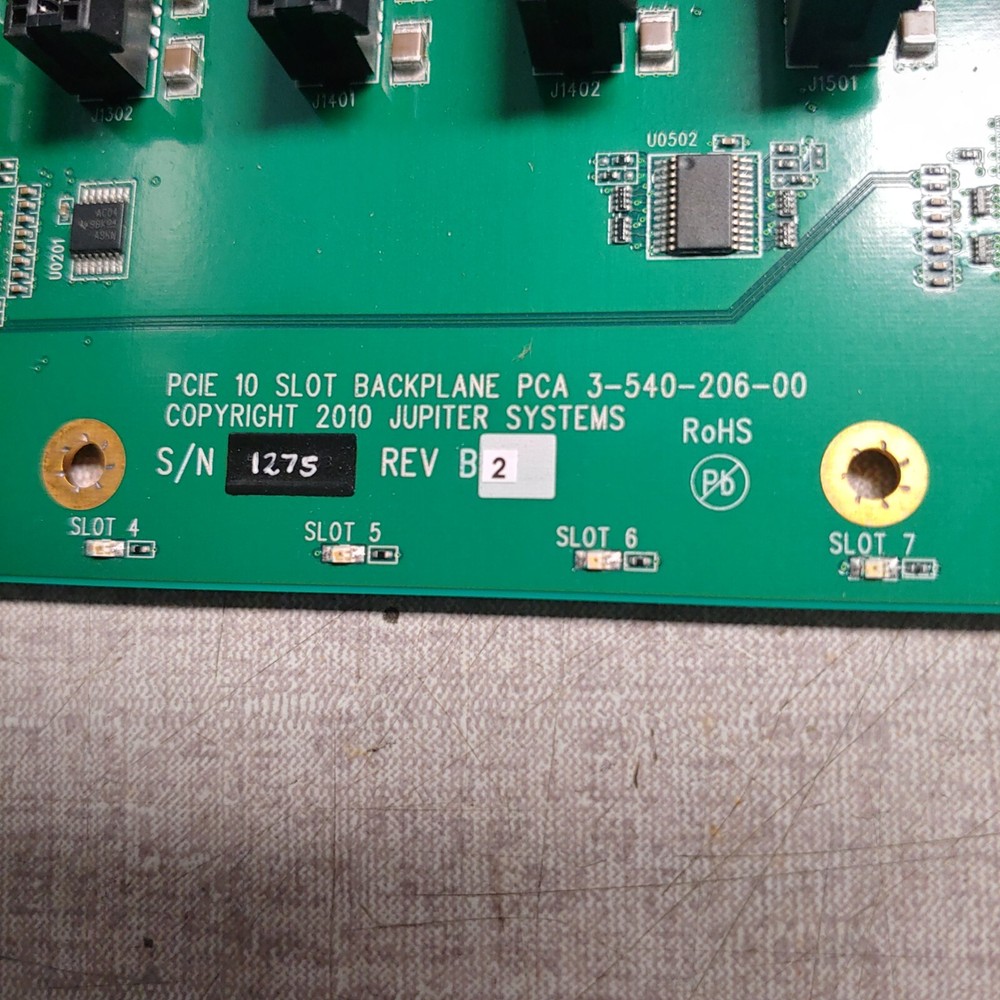PCIE 10 SLOT BACKPLANE PCA 3-540-206-00 JUPITER SYSTEMS