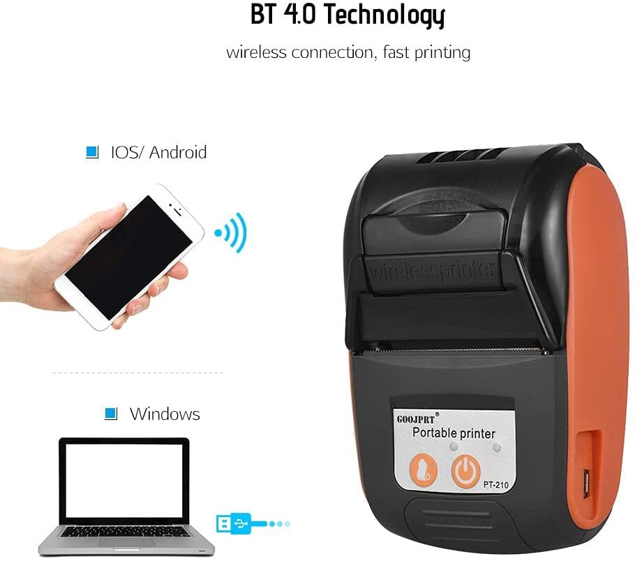 Portable Thermal Printer Handheld 58mm Receipt Printer -2 printhers