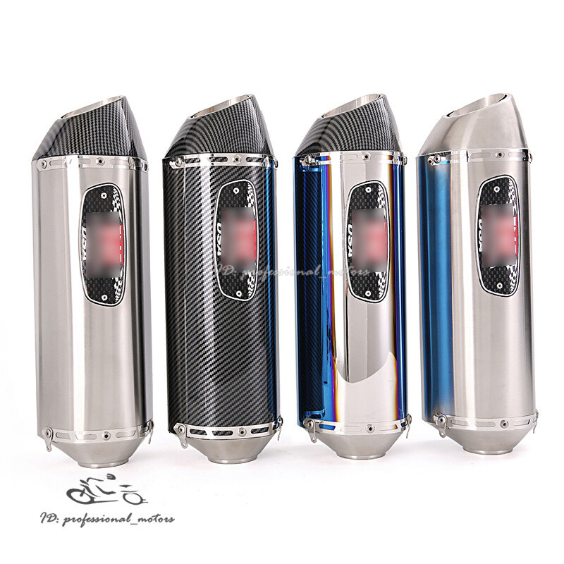 Modified System 51mm Exhaust Tips Motorcycle Muffler Pipe Carbon Painted 420MM