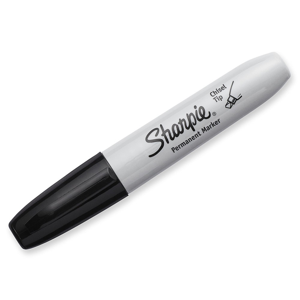 Sharpie Permanent Markers Chisel Tip Black 4 Count