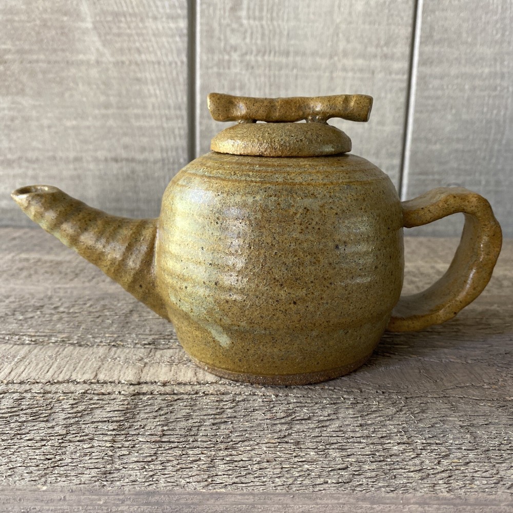 Studio Art Pottery Teapot Single Serving Signed Kruger