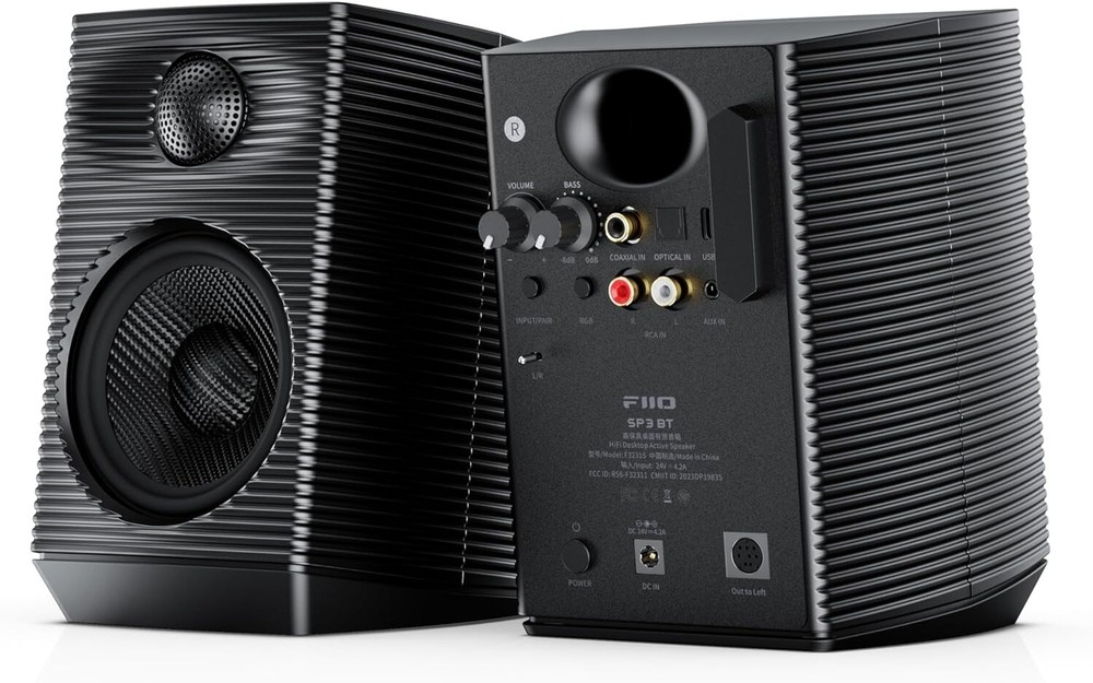 FiiO SP3 BT HiFi Bluetooth Active Desktop Speakers,80W Stereo (Bluetooth, Black)