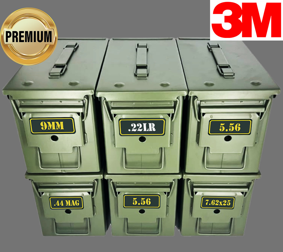 Ammo Can Sticker caliber labels box (PICK YOUR CALIBER) Decal