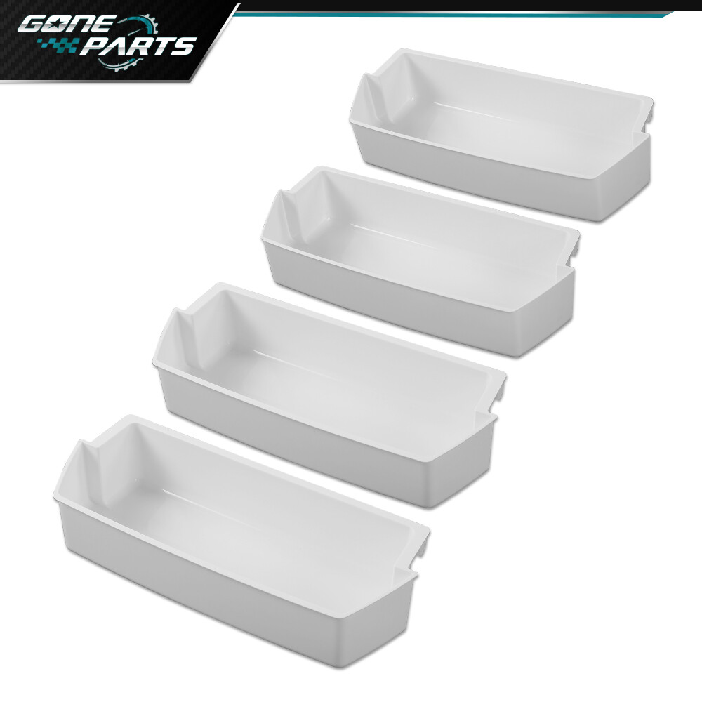 4 Packs White Shelf Bin Compatible with Kenmore Whirlpool Refrigerator