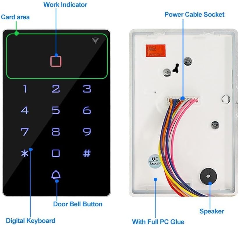 WiFi Tuya APP Access Control System Kit Waterproof RFID Access Control Keypad,